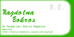 magdolna bokros business card